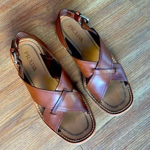 Prada sandals. Brown. size 38 EU